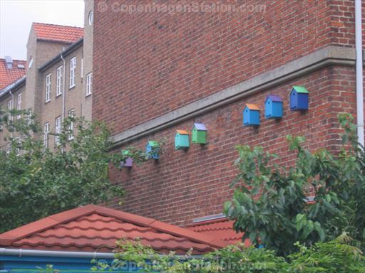 Bird Boxes on a House near Lergravsparken, Copenhagen